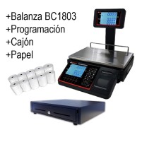 Pack Balanza BC1803T 15/30kg + Cajon + Papel