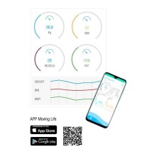 Balanza de baño TSCRYSTAL bluetooth