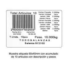 Balanza y Etiquetadora BC2102