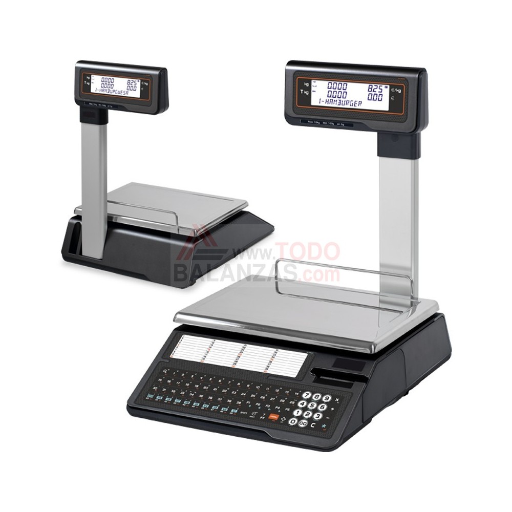 Balanza comercial sobremesa visor elevado DQ540T con impresora de tickets