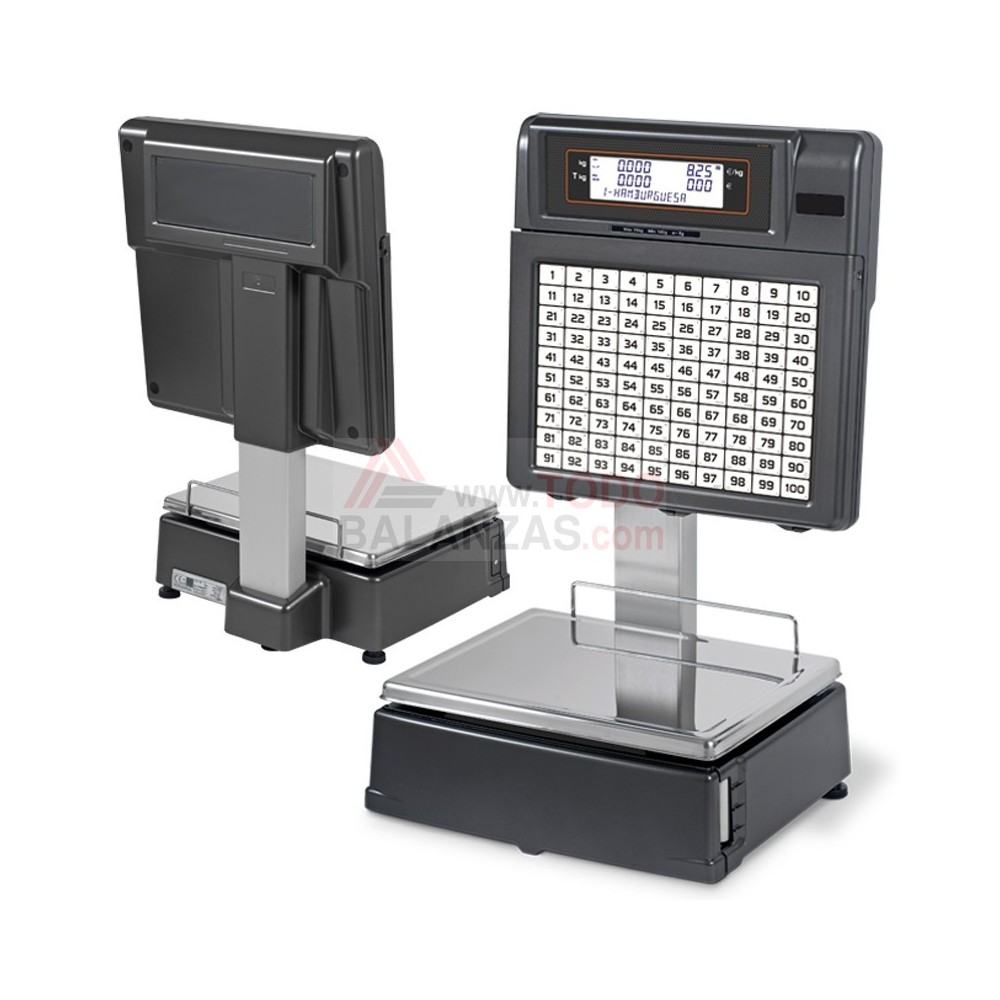 Balanza comercial sobremesa autoservicio 100 teclas DQ545A con impresora de etiquetas