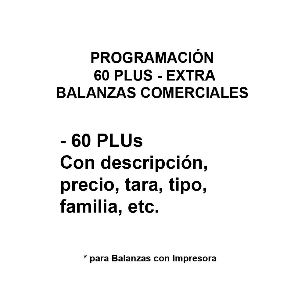 Programación 60 PLUS de Balanza Comercial
