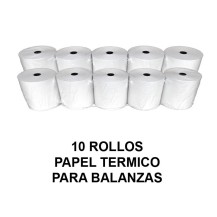 Papel termico para balanzas Bacsa BC1303 y compatibles (10 rollos)