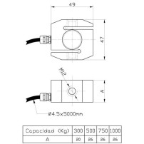 Celula de carga BS2A - Medidas