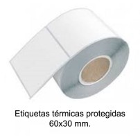 Caja 26.000 etiquetas protegidas termicas 60x30mm para balanza o etiquetadora