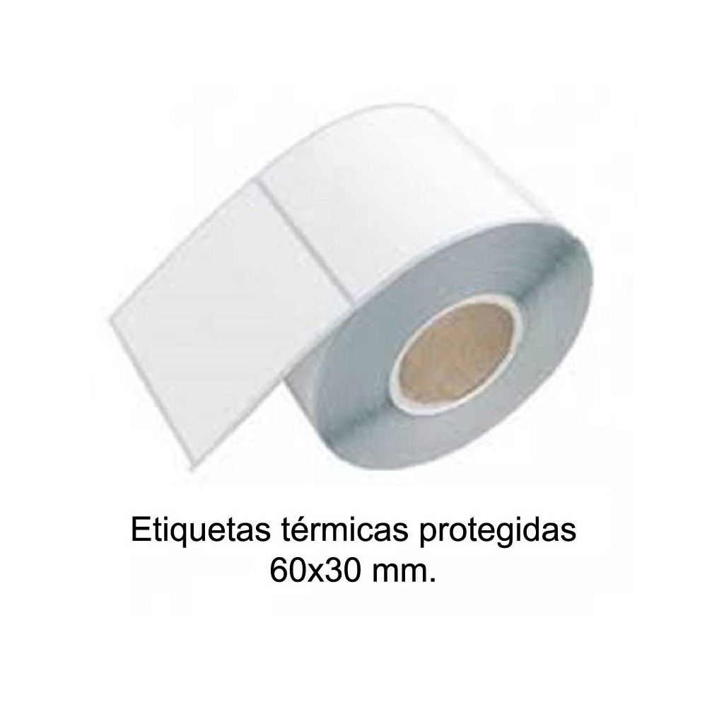 Caja 26.000 etiquetas protegidas termicas 60x30mm para balanza o etiquetadora